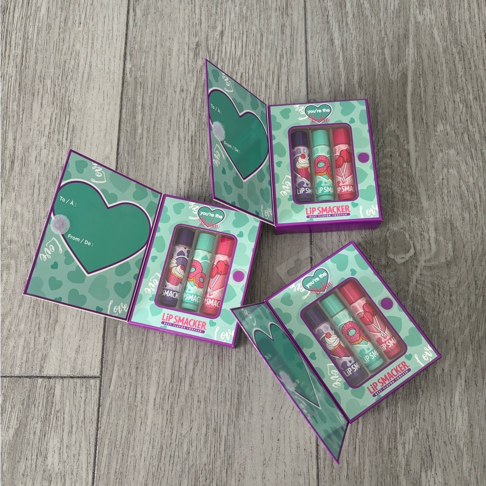 Lip Balm Trio Set - Red, Pink, Purple set of 3
